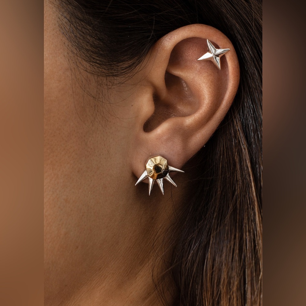 Iza Jewelry Star Gazers Sterling Silver Gold Earrings